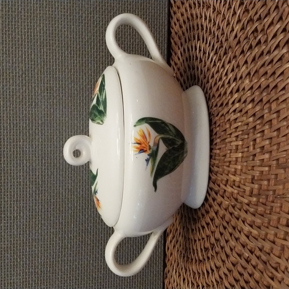 Santa Anita Pottery Flowers of Hawaii Dinnerware Bird of Paradise Sugar Bowl
